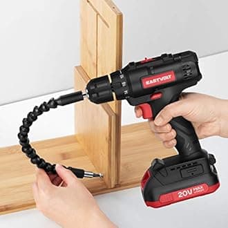Eastvolt 20V Max Cordless Power Drill Driver Kit & Home Tool Kit, Max 310in.lbs. 18+1 PoisitionTorque Drill For Metal, Wood, Plastics, 168 Pieces tool with case For General Household (EVCD168S)