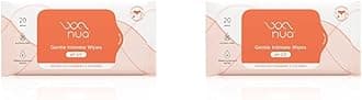 Nua Gentle Intimate Wipes | Infused with Cranberry, Cucumber and Aloe | Alcohol and Artificial-Fragrance Free | 100% Biodegradable (Pack of 2)