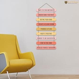 Artvibes Ways To Stay Motivated Quotes Mdf Wooden Wall Hanging for Home Livingroom Art Item | Home Decor Items| Gifts | Wall Art For Hall | Modern Wall Decoration Accessories for Decoration (WH_9307N)
