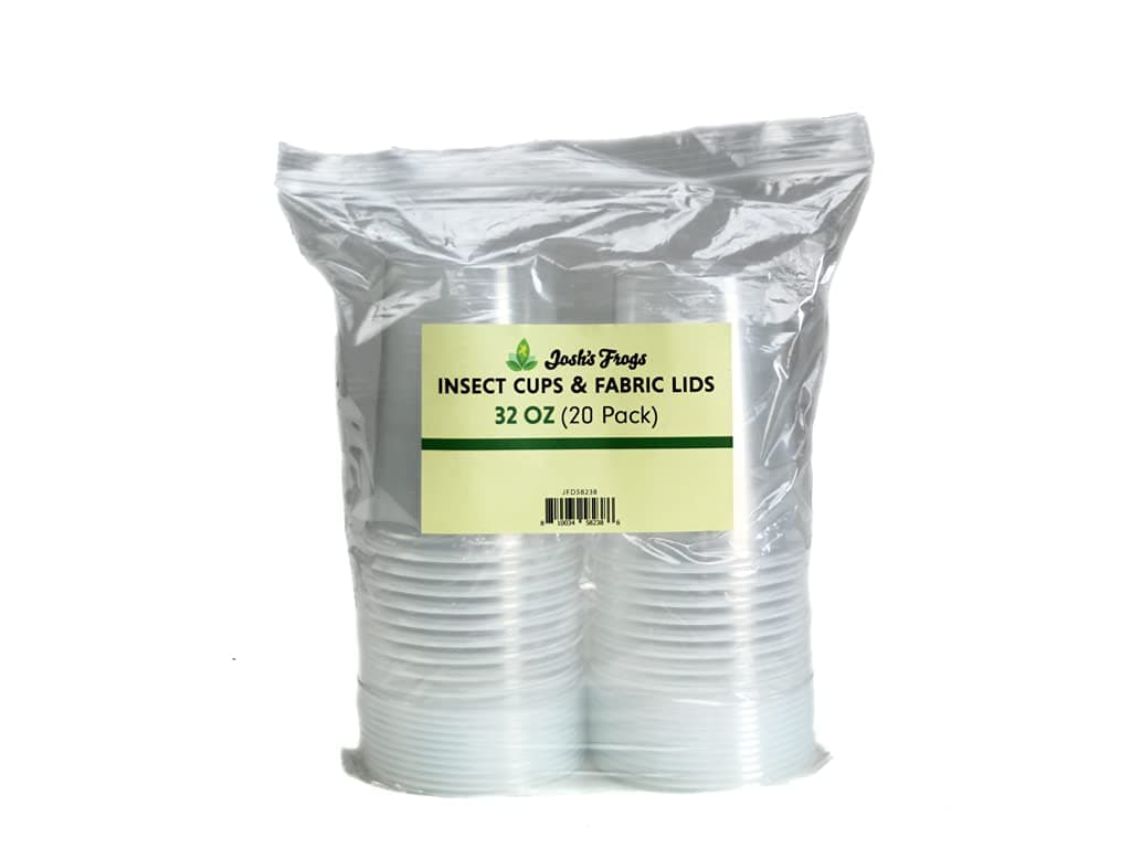 32 oz Fruit Fly Cup and Fabric Lid- 20 Pack