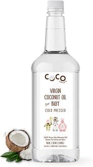 Coco Crush Virgin Coconut Oil for Baby Hair & Skin Massage | Cold Pressed & 100% Natural | Prevents Diaper Rash, Certified Organic (500ML)