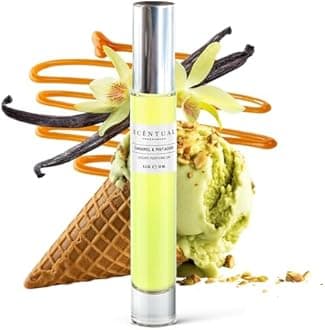 Luxury Perfume Oil, Ultra-Concentrated Women Roll-On Fragrance Oil, Long Lasting Rollerball Travel Mini Perfume, Vegan, Alcohol & Cruelty Free 10ml (Caramel & Pistachio)