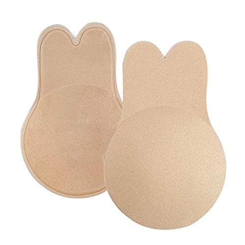 Strapless Push Up Bra Backless Invisible Adhesive Bras - Silicone Pasties Invisible Reusable Lifting Bra Cups Nipple Cover for Women (L(Fit C/D Cup))