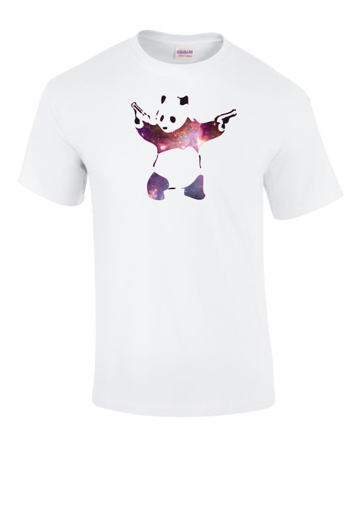 Banksy T Shirt ~ Panda Bear Space White Tshirt Tee