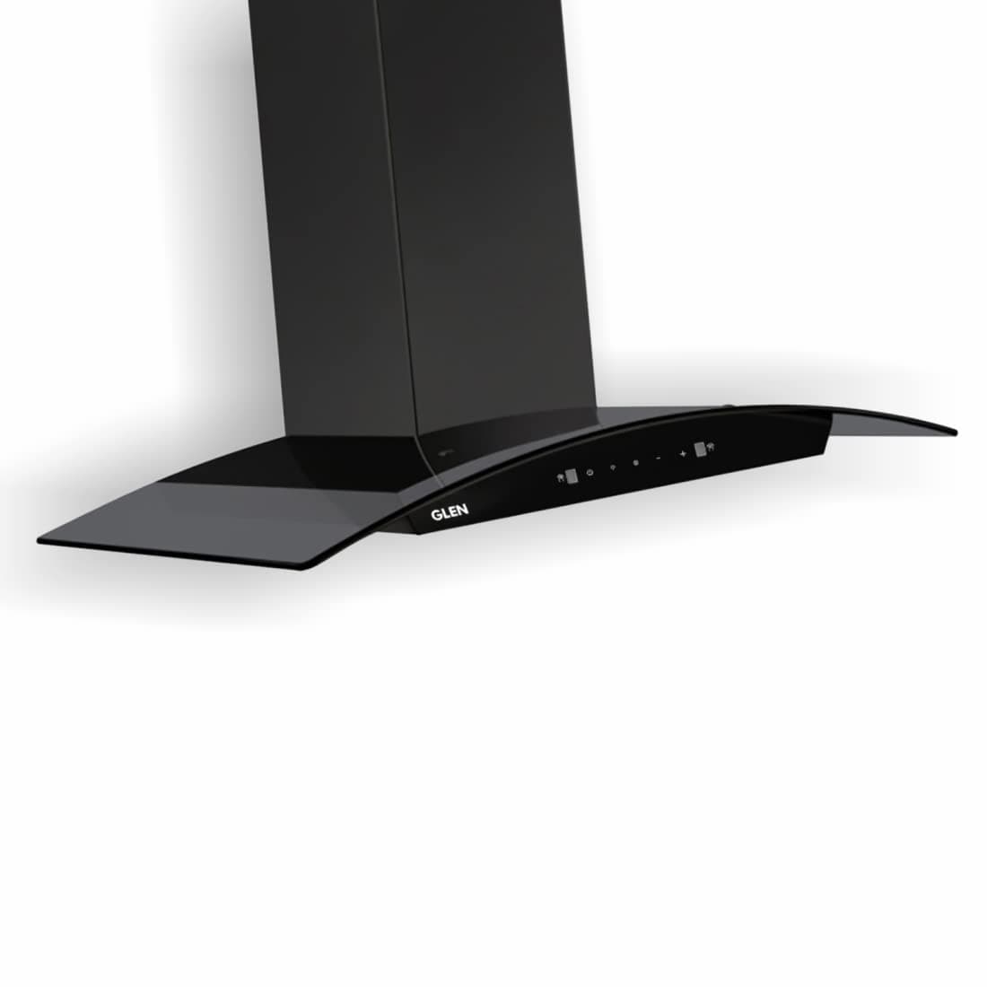Glen 90 cm 1200 m³/hr Filterless Thermal Autoclean Kitchen Chimney, Curved Glass |(Hood Senza 90,Touch & Gesture Control,Black)