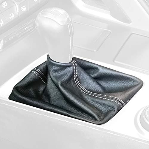RedlineGoods Shift Boot Compatible with Chevrolet Corvette C7 2014-19. Tailor Made - not Universal. Genuine top-Grade Italian Black Leather with Black Thread