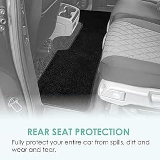 FH Group F14406BLACK Black Carpet Floor Mat with Drivers Heel Pad (3 Row Premium Great for SUVs and Minivans)