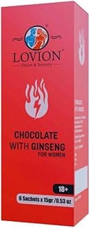 LOVION Premium Dark Liquid Chocolate Bar – Luxury Sachet – Crafted with Epimedium and Maca Root Blend (6 PCS, WOMEN)