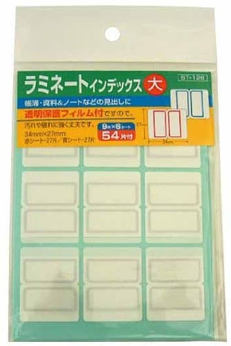Large Laminated Index 54 Pieces (2 packs)