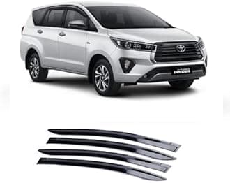 Empica Plastic Car Window Door Visor Rain Guard Side Wind Deflector Compatible with Toyota Innova Crysta (Set of 4)