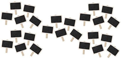Mini Blackboard Pegs with Wooden Clips - Square (25)
