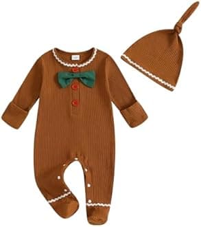 Newborn Baby Girl Boy Clothes Infant Long Sleeve Soild Footed Romper Zipper Footie Jumpsuit With Hat Fall Outfit