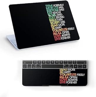 Galaxsia Think Positively Quoto Top+Wrist Pad Vinyl Laptop Skin/Sticker/Cover for 14 Inches Laptops Laminated-Removable-HD Quality Compatible for Hp-Dell-Sony-Lenovo-Asus etc.(13.8x9.6 Inches)