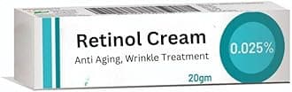 Retinol 0.025 Cream Vitamin A Repairs Fine Lines & Wrinkles, Scar Treatment, Age and Sun Spots, Anti-Aging Formula, 20g