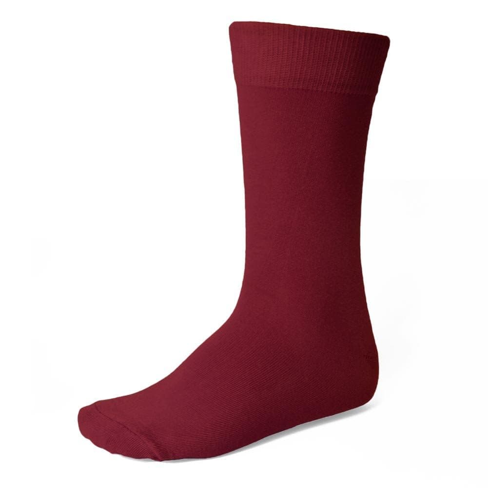 tiemart Men's Argyle Socks (1 Pair), Burgundy Solid, 8-12