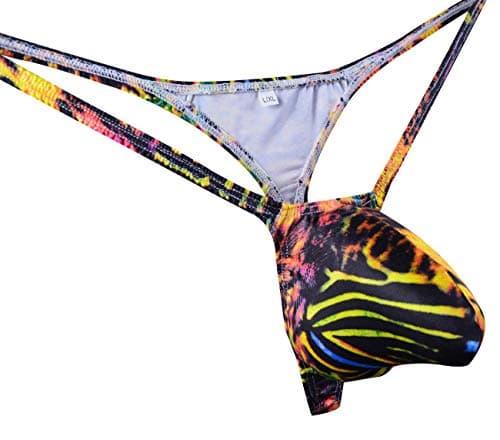 WOSESE Men's String Thong Bulge Pouch T-Back Bikini Underwear WSS47