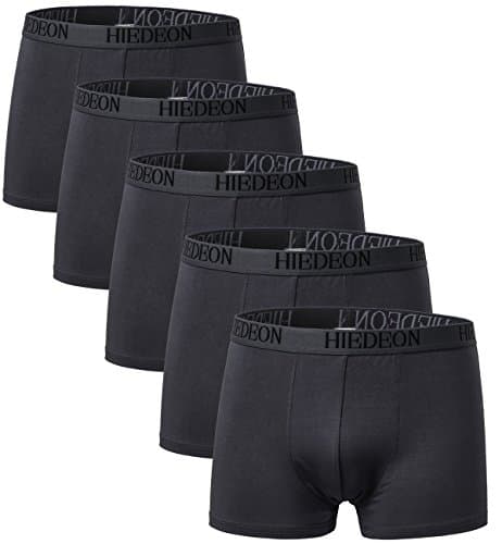 MIEDEON Men's 5 Pack Breathable Bamboo Boxer Briefs,Grey,X-Large