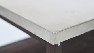 RUNNA Outdoor Kitchen Island, Rolling Bar Cart & Storage Cabinet, Farmhouse Solid Wood Outdoor Grill Table with Stainless Steel Top, Spice Rack, Towel Rack for Kitchen & BBQ (Dark Brown~098)