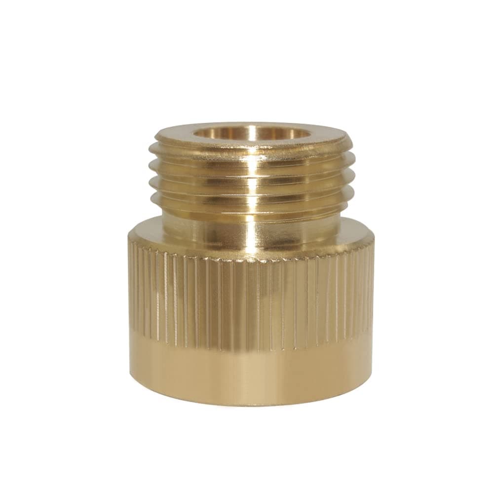 JoywayusBrass Hose Bib Adapter,1-1/16" Fine Thread Female 1"ID to 3/4" GHT Garden Hose Connector Include Rubber Washer Outdoor Faucet Connector Pipe Adapter