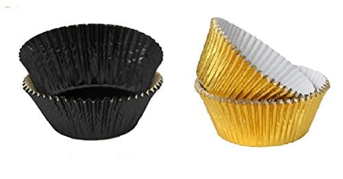 Gold & Black Foil Cupcake Cases - 26 - Ideal for Wizard, Harry Potter, Prom, New Year Party Cupcakes