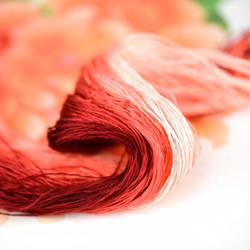 MINGGUXIUYI Natural 100% Silk Thread, Handmade Embroidery Thread Silk Floss 8 Colors 110m Each (33)