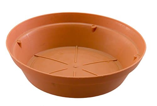 Diamond Line Plastic Terra Cotta Saucer Planter or Drainage Dish (7 Inch)