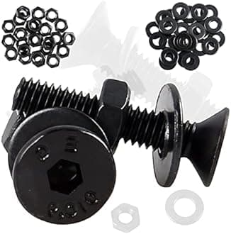 huruirui M2 M3 M4 M5 Nuts and Bolts Washers Assorted Set,1065pcs Black Hex Socket Head Cap Screws Bolts and Nuts Kit, Thread Machine Hex Bolt Set Fastener Repair Tools Assortment Kit