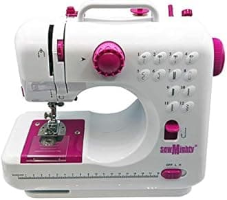 Sew Mighty, Mighty Multi Sewing Machine - Multifunctional Machine with 12 Preprogrammed Stitches, Dual Speed, Forward & Reverse, Battery & AC Power with Foot Pedal