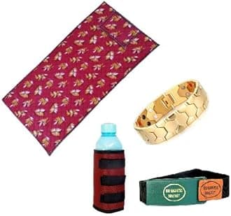 Bio Energy Magnetic Mattress Topper 3 x 6 ft with 1 Pillow Pad | Bio Magnetic Water Energy Pad, Hand Bracelet and Hand Belt Combo Kit for Deep Sleep and Pain Relief