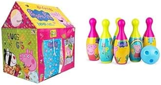 itoys Peppa Pig Kid's Play House Pipe Tent for Kids&Peppa Pig Bowling Set Fo Kids