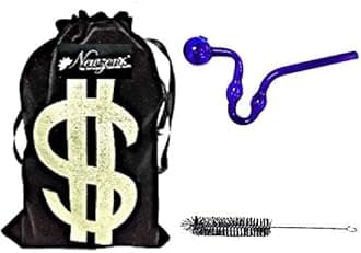 Glass Oil Burner Pipe Color Glass Blue Bubbler 12mm/6 Inch Included Pipe Cleaner & Velvet Pouch