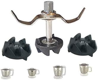 Pmw - Mixer Grinder Stainless Steel Blade Set with Coupler + Extra 2 Jar Coupler - Suitable for PANA Sonic