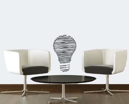Wall Vinyl Sticker Decal Art Design Idea Bulb Design Concept Room Nice Picture Decor Hall Wall Chu808