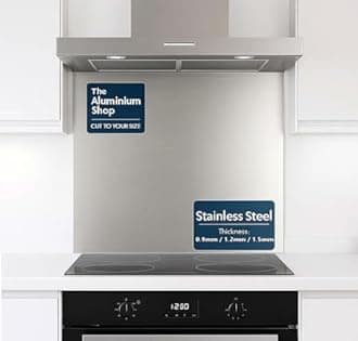 Stainless Steel Brushed Kitchen Splashback 1.2mm Thick Cooker Hob Wall – Multiple Size Options (750mm x 750mm)