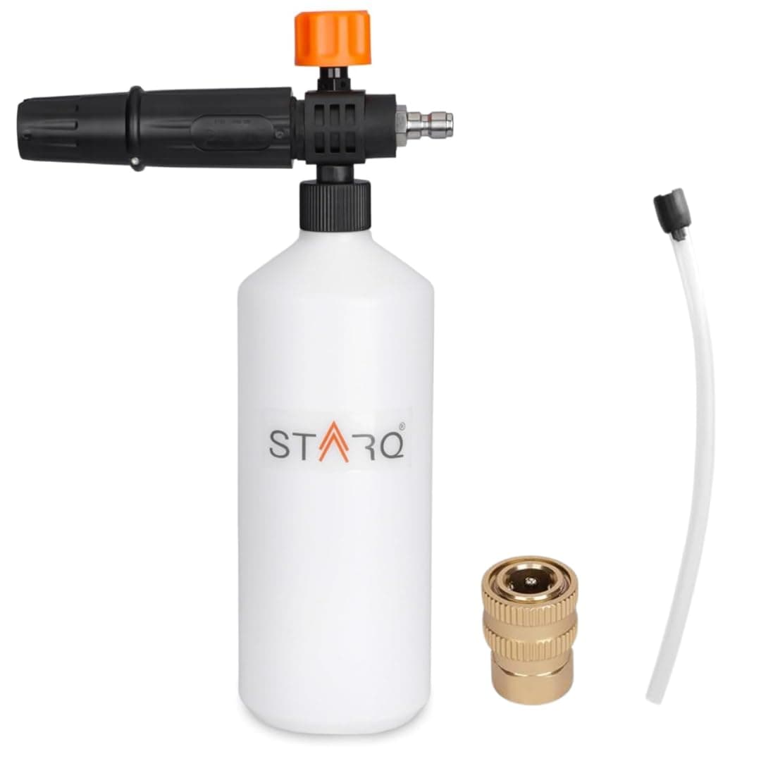 - STARQ Brass 1 Ltr Professional Adjustable Snow Foam Lance/Cannon With 1/4" Quick Release Connector, Heavy Duty Foam Blaster For High Pressure Washer