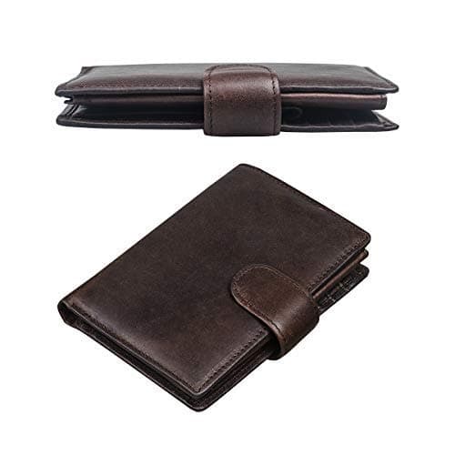 Wallet- for Men RFID Blocking Trifold Vintage Genuine Leather Card Case Wallet