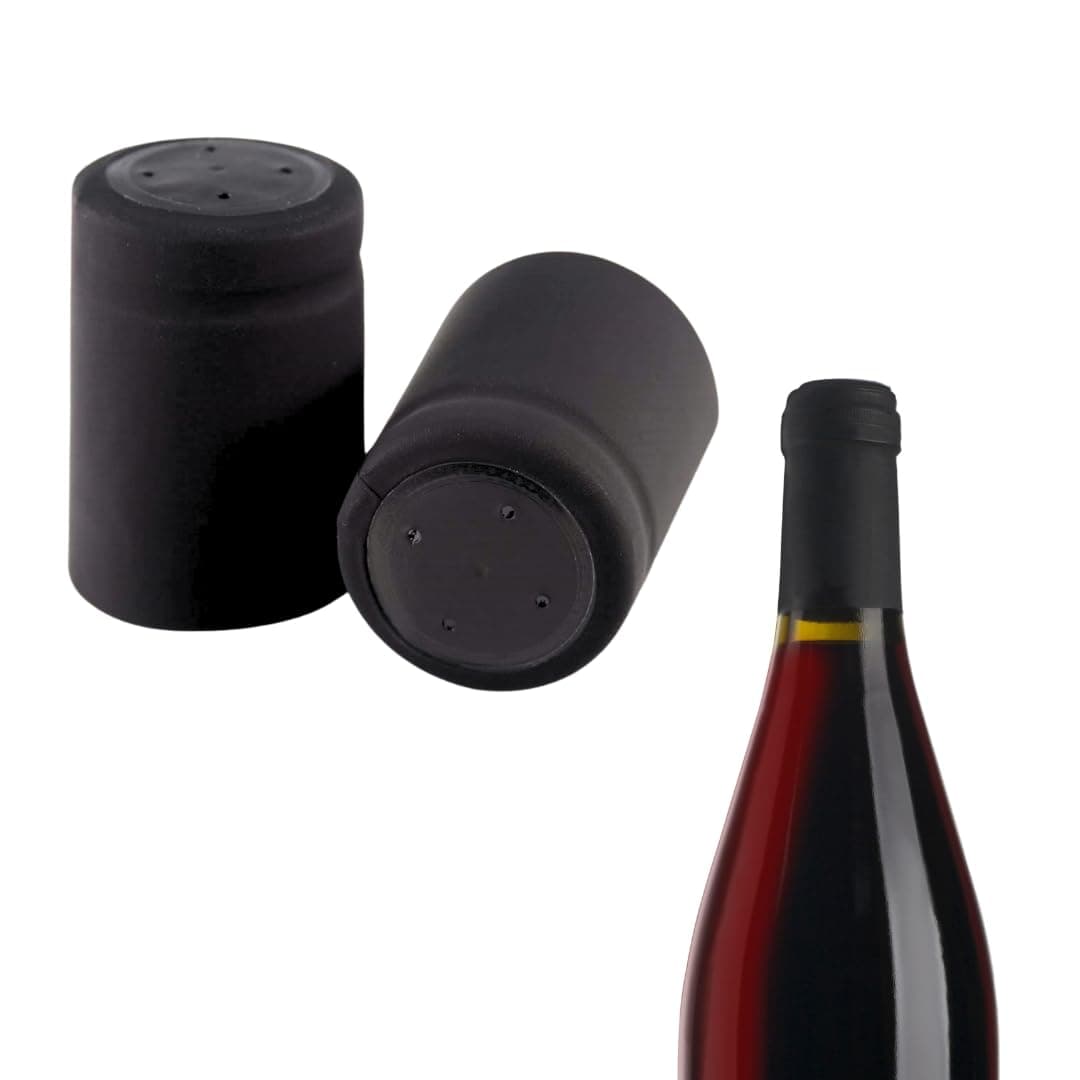 Jelinek Cork Group Shrink Caps for Wine Bottles - Matte Black 50 Count (31x45)