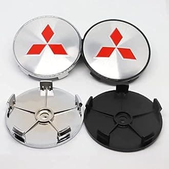 4pcs Car Hub Centre Caps for Mitsubishi Pajero ASX Outlander Lancer Eclipse 60mm Waterproof Wheel Center Hub DustProof Rim Wheel Decoration Cover Sticker Accessories,B, normal