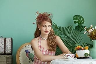 Cizoe Fascinators Hats 20s 50s Hat Pillbox Hat Cocktail Tea Party Headwear with Veil for Girls and Women