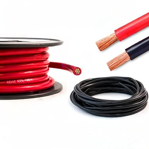 Hi-Flex Battery Cable 16mm² - 95mm² Black & Red PVC Heavy Duty Flexible Copper Welding Wire Starter Inverter Cable (70mm, 485 Amps, Red, 2 Metre)