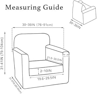 Turquoize 2 Piece Chair Covers Chair Slipcovers for Living Room Small Armchair Chair Cover with Arms Washable Furniture Cover for Chairs Feature Thick Jacquard Fabric (Small Armchair, Deep Teal)