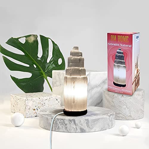 OM HOME Selenite Crystal Tower Lamp 25cm [Energy Class A]