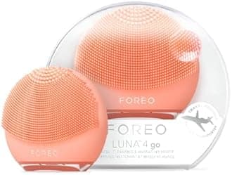 FOREO LUNA 4 go Face Cleansing Brush & Massager - Premium Face Care - Enhances Absorption - Simple Skin Care Tools - For All Skin Types- Peach Perfect