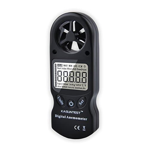KASUNTEST 8-in-1 Handheld Digital Anemometer Weather Meter with Temperature, Humidity, Dewpoint, Heat Index, Wind Chill, Altitude Barometer KT-302