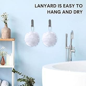 CHENGU 50 Pack Loofah Sponge Bath Sponge Shower Loofah Mesh Shower Ball Bath Pouf Wash Body Puff for Women Men, 30 g(White,Classic)