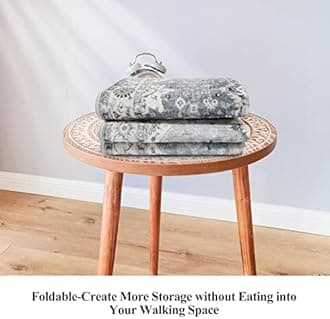 Washable 4x12 Wide Hallway Runners: Vintage Soft Runners for Living Room Bedroom Stain Resistant Carpet with Non-Slip Backing for Entryway Ktichen Ultra Thin Bathroom Carpet for Dining Room(Grey,4x12)