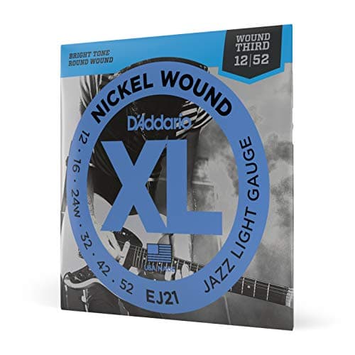 D'Addario EJ21 Nickel Wound Electric Guitar Strings, Jazz Light, 12-52