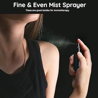 Segbeauty Refillable Perfume Bottles, Set of 10 Glass Mini Perfume Atomizer with Lid, 10ML Travel Small Toiletries Sample Bottle Fine Mist Sprayer, Square Pump Dispensing Containers Perfume Making Kit