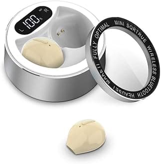invisible mini Bluetooth Earbud, Bluetooth5.1 Wireless Earbud Bluetooth Earpiece Car Headset with 350mAh Charging Box Enhanced Comfort Fit Design (Pushbutton Headphones1)