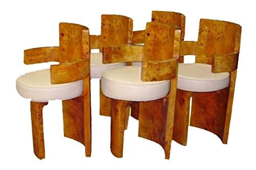 Sultane Antiques Armchairs Set Maple Wood Art Deco Style 22 X 34 X 19 (W X H X D)